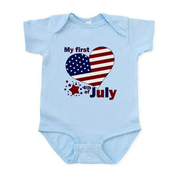CafePress - First 4Th Of July Infant Bodysuit - Baby Light Bodysuit, Size Newborn - 24 Months