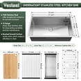 Vesteel Stainless Steel Kitchen Sink, 33” x 19” Undermount Sink 10