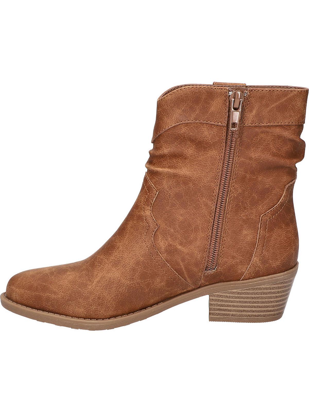 Easy Street Womens Jae Faux Leather Ankle Boots
