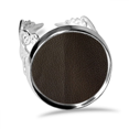 thumbnail image 1 of Diseño abstracto de cuero negro Anillo de compromiso de boda de amor ajustable Unbranded  M, 1 of 3