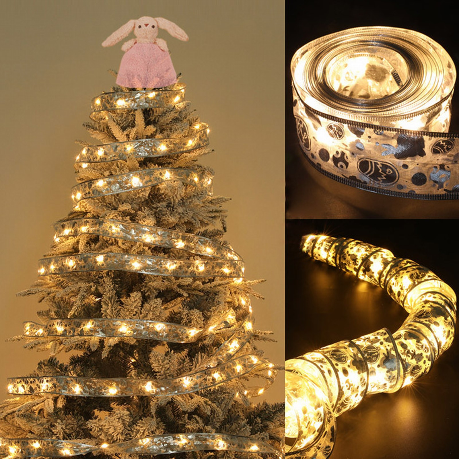 led glitter string christmas tree