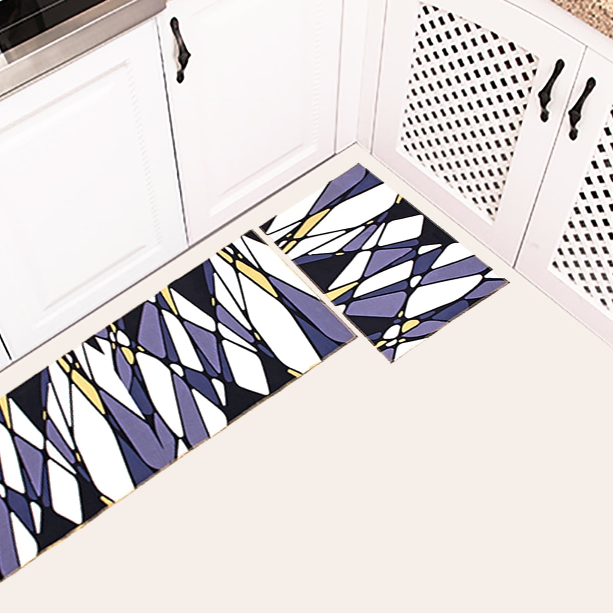 2pcs Non Slip Geometric Indoor Doormat Set Two Sizes Floor Floor Rugs Kitchen Bathroom Livingroom Outdoor Indoor Home Decor Walmart Com Walmart Com