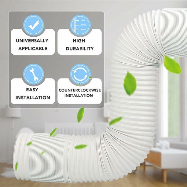 Tuyau Évacuation Climatiseur Mobile 15cm - Rallonge Rétractable 2,5m Avec 2 Colliers De Serrage