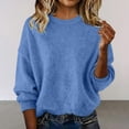 thumbnail image 2 of GUACER Womens Fuzzy Crewneck Pullover Sweaters Soft Oversized Knit Long Sleeve Tops for Fall Winter Casual & Cozy Layering, 2 of 4