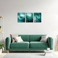 thumbnail image 3 of Hieng Teal Green Canvas Wall Art Dandelion With Dew Picture Prints Floral Painting Artwork for Bathroom Home Decor(only canvas), 3 of 6
