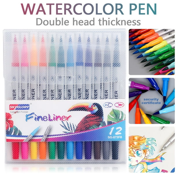 SuoKom stylo enfant couleur stylo ensemble marqueur aquarelle pinceau  huileux couleur dessin Fineliner stylo papeterie en liquidation 