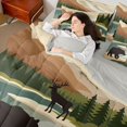 thumbnail image 4 of Manfei Wild Bear 7-Piece Twin Bedding,Vintage Animals Bedding Comforter Set,Brown,Light Gray Reversible, 4 of 7