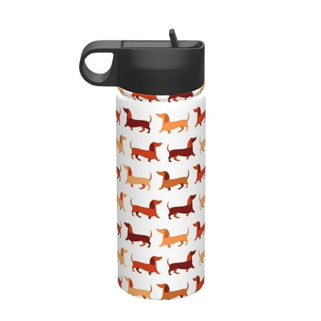 

Matuu Dachshund Walking for 18oz Durable Thermal Cups Keep Drinks Cold & Hot Insulated Coffee Mug with Lid (With Straw)