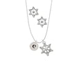 thumbnail image 2 of Delight Jewelry Silvertone Disc 1/2'' Initial - e - Silver tone Snowflake Charm Necklace and Stud Earrings, 2 of 4