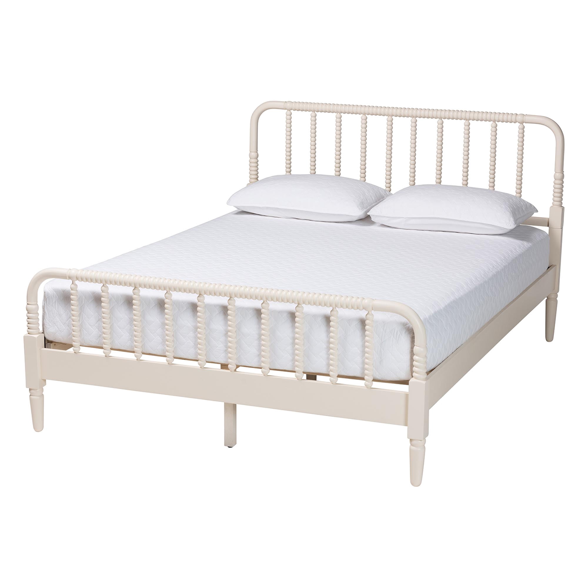 Baxton Studio Braith Farmhouse Bedroom Set, Queen, Ivory