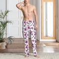 thumbnail image 2 of Kdxio Violets Flowers Pattern Men's Pajama Pants, Elastic Waist with Drawstring and Pockets, Comfortable Loungewear-X-Large, 2 of 6