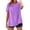 Purple, variant on Conairie Linen Shirts For Women Solid Short Sleeve Regular Fit Crew Neck Button Shirt Comfortable Soft Work Tee Pullover Outfits Black L