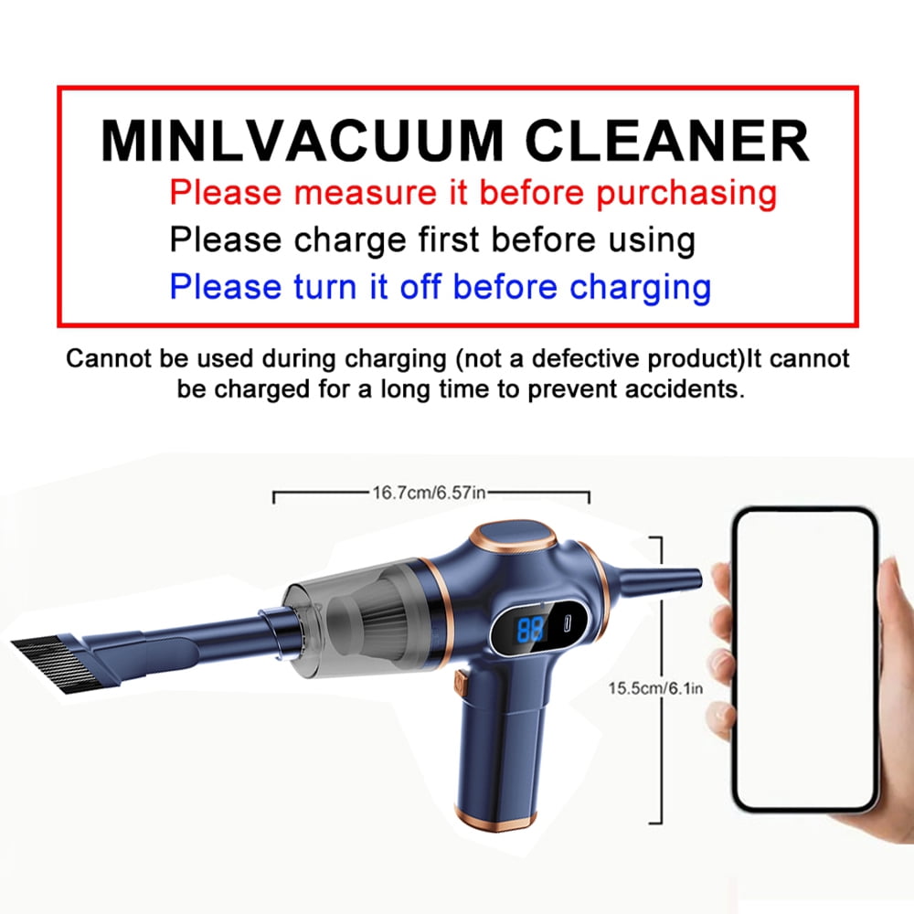 ROADSUN Handheld Vacuum Cleaner, Portable Cordless Car Vacuum with LED Light, 20000Pa Strong Suction 3-in-1 Vacuum Duster Blower for Car Home Office