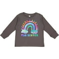 thumbnail image 3 of Inktastic Big Sister Watercolor Rainbow with Clouds Girls Long Sleeve Toddler T-Shirt, 3 of 5