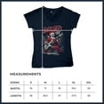 thumbnail image 7 of Sleigher World Tour Women's V-Neck T-shirt Santa Claus Skeleton Rock and Roll Legend Guitar Band Christmas Tree Xmas Tee, 7 of 7