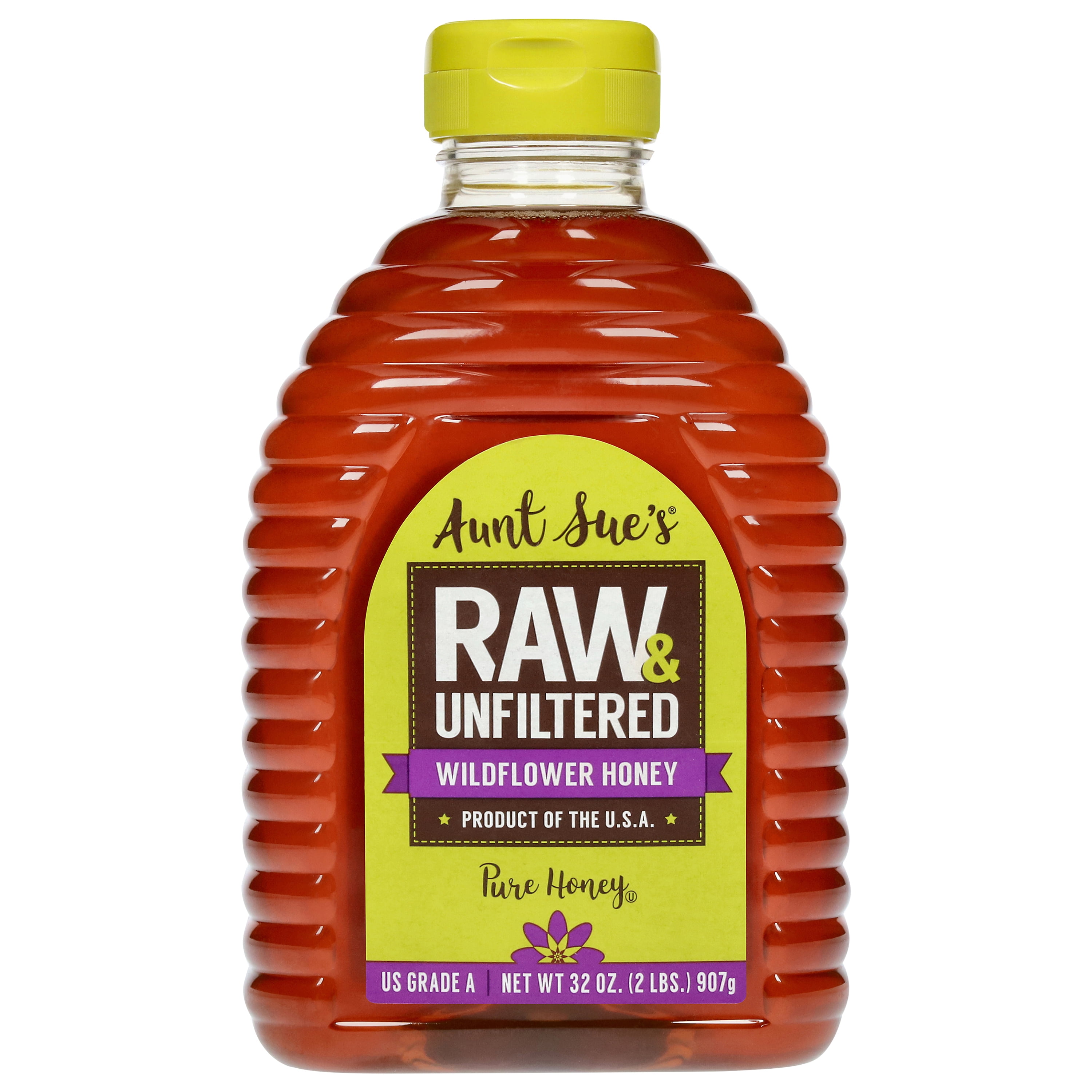 Aunt Sue's Raw-Wild Natural Honey 32 oz. Squeeze Bottle