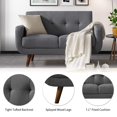 thumbnail image 4 of Husbedom 51"W Loveseat Sofa, Mid Century Modern Decor Love Seat Couches for Living Room, Button Tufted Upholstered Love Seats Furniture, Solid Small Couch for Bedroom, Light Grey, 4 of 8