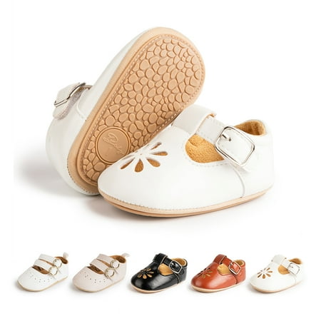 

Meckior Baby Girls Dress Shoes Infant Mary Jane Wedding Flats None-Slip Sole Princess Shoes for Newborn 3-18 Months