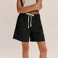 thumbnail image 2 of HAOTAGS Women's Summer Shorts, Elastic Waist Pockets Breathable Sports Shorts Black M, 2 of 8