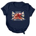 thumbnail image 4 of OJinShaWanO Sweat Shirts Women's Rugby Printed Round Neck Short Sleeved T Shirt 4032, 4 of 4