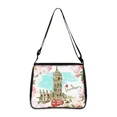 thumbnail image 3 of Bolso de mano con diseño de paisaje de la Torre Eiffel y Londres para mujer, moderno bolso de mano para viaje, bolso de hombro, regalo, 3 of 5