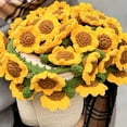thumbnail image 3 of 31.5" Flower Bouquet Blanket, Handmade DIY Crochet Flowers Blanket, Knitted Throw Blankets for Mother's Day Birthday Wedding Valentine’s Day (Sunflower), 3 of 8