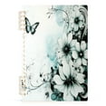 thumbnail image 2 of WOBOGO Cyan Flowers Notebook College Horizontal Grid Paper Ink Spill Resistant Water Resistant Cover 8.3x5.7x0.4in, 2 of 8