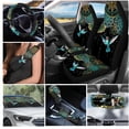 thumbnail image 2 of Yuyamidu Boho Car Seat Cover Set of 16 Hummingbird Car Sunshade Steering Wheel Cover Seat Belt Strap Pad Gear Shift Hand Brake Cover Rearview Mirror Accessories Cup Holder Key Chain, 2 of 7