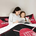 thumbnail image 5 of jejeloiu Ice Hockey Full Size Comforter Sets,Sport City Bedding Comforter Set,Chicago Bedding Sets For Boys Teens,Ultra Soft Home Decor Reversible,3-Piece, 5 of 8