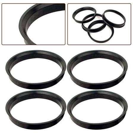 4Pcs Hub Centering Rings 74.1 x 72.6 mm For BMW Wheel Bore Center Spacer Black