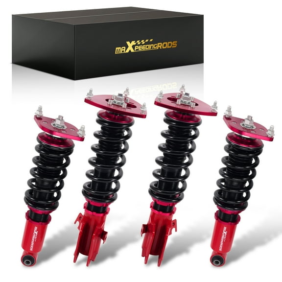 MaXpeedingrods Coilovers for Subaru Impreza WRX STI 2008-2014, for WRX STI A-LINE 2008-2014, Height Adjustable Coilovers Suspension Kit, Preset Damping Shock Absorber Struts, Lowering Kit Red
