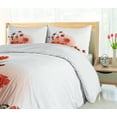 thumbnail image 5 of Ambesonne Flower Duvet Cover Sets, Cartoon Poppy Fresh Art, 2-Queen, Red White Black, 5 of 6