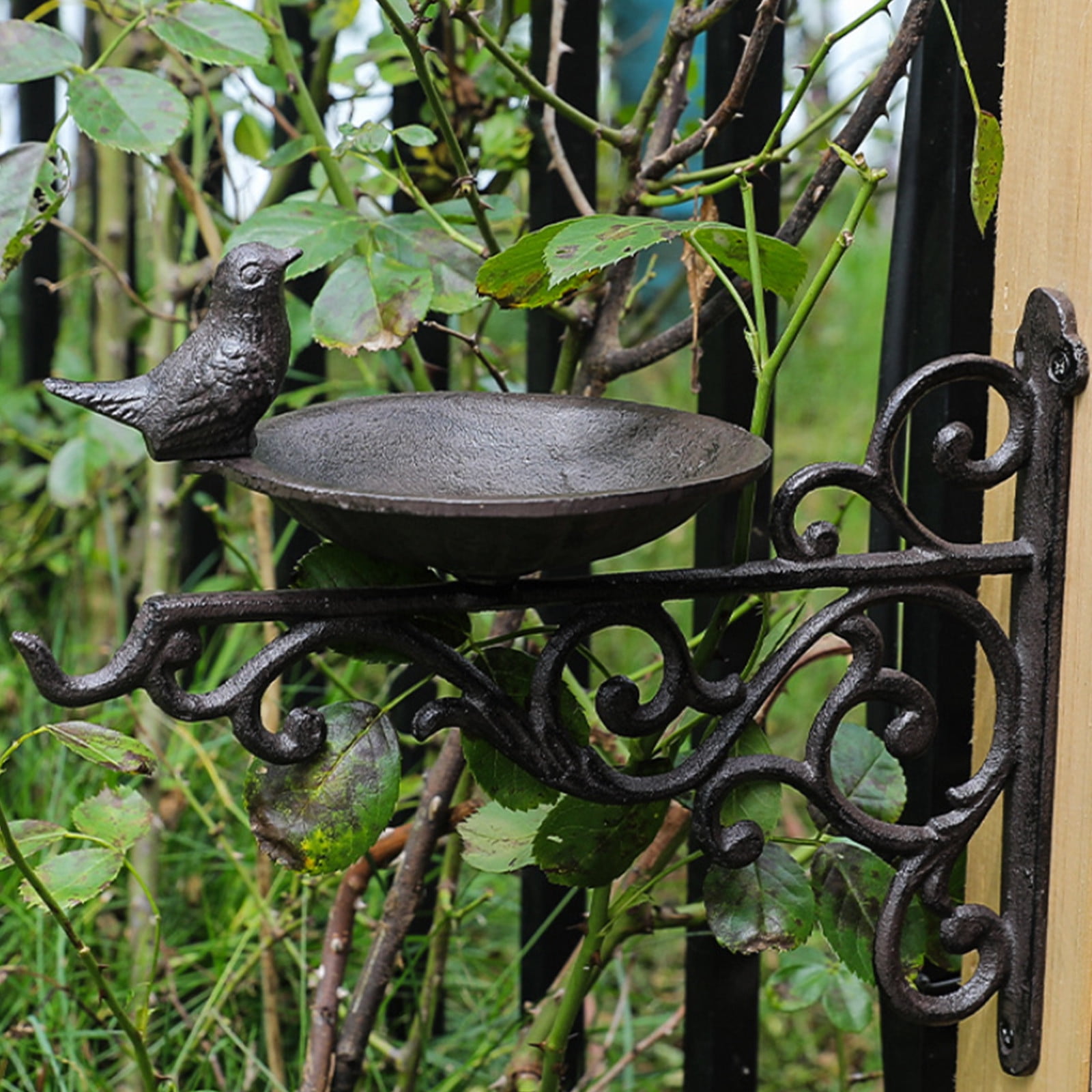Hanging Bird Feeder,Vintage Cast Iron Hanging Wall-mounted Bird Feeder Patio Garden Outdoor Decoration for Small Birds Feeding Vibrantes Lifes