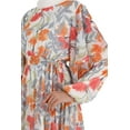 thumbnail image 4 of Grey - Orange - Floral - Crew neck - Fully Lined - Modest Dress - Refka, 4 of 5