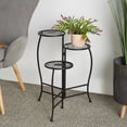 thumbnail image 3 of DecMode 21" x 17" x 24" 3 Tier Black Metal Floral Plantstand, 3 of 14