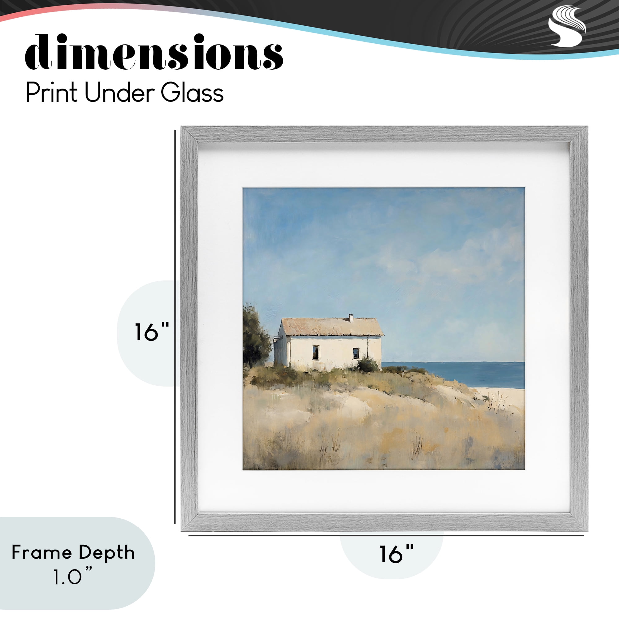 Stupell Industries Simple Beach House on Dunes Gray Framed Print Under Glass, design by Creative Studio