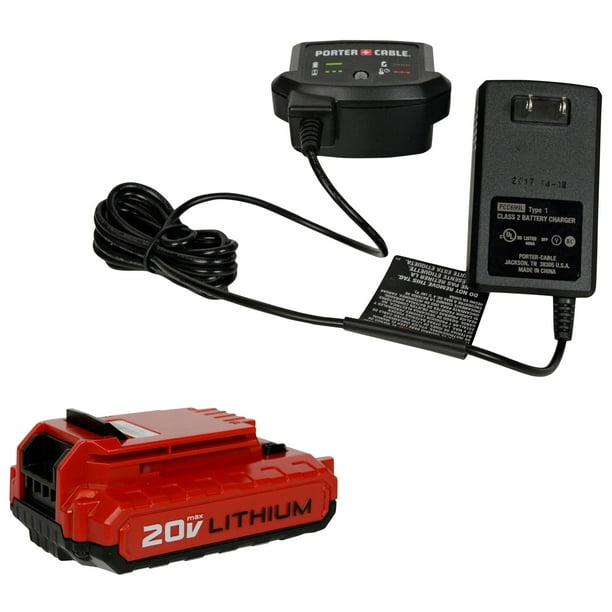 Porter Cable PCC699L 20V Battery Charger and PCC682 20V LiIon 2.0Ah