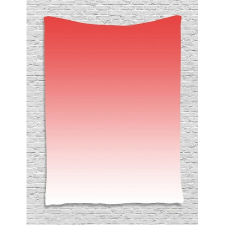 Coral Wall Hanging Ombre Tapestry, African Tropic Sun Rise Morning Exotic Day Inspired Modern Digital Design Artwork Print, Wall Hanging for Bedroom Living Room Dorm Decor, Coral, by Ambesonne ()