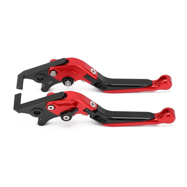 Poignées de Frein de Moto, Leviers de Frein de Moto Usure Résistant CNC Alliage d'Aluminium Réglable pour la Modification de Moto Noir, Rouge, Or, Bleu, Argent, Gris, Orange, Vert