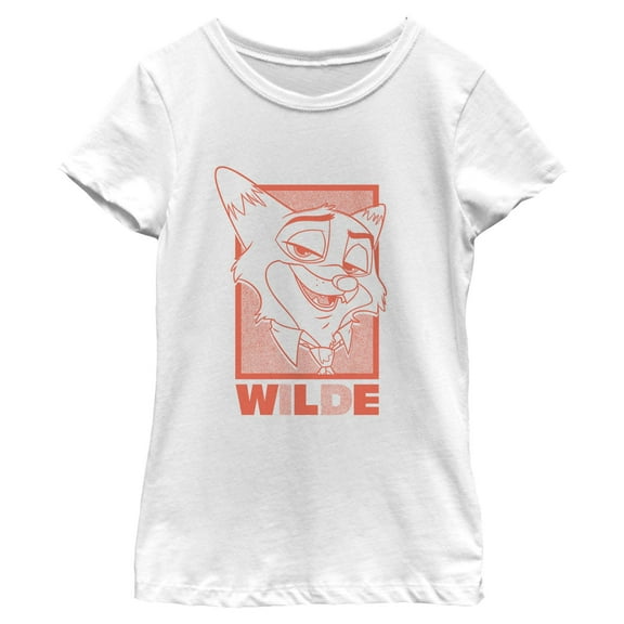 Girls Zootopia 2 Nick Wilde Classic Orange Portrait T Shirt