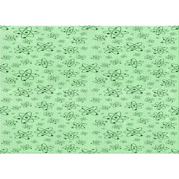 Ahgly Company Indoor Rectangle Patterned Mint Green Area Rugs, 7' x 10'
