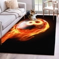 thumbnail image 2 of Flame Billiards Area&nbsp;Rug 2.7x5ft Sports Black Background Abstract Art Non-Slip&nbsp;Washable Square&nbsp;Rugs Soft Felt Indoor Floor Mat for Bedroom Kitchen Living Room Bathroom, 2 of 9