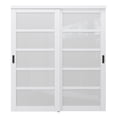 thumbnail image 3 of 72" x 80" Height Forested Glass Sliding Door Kit - 5-Lite Design for Closet Door Hardware kit including, Black Handles, 3 of 8