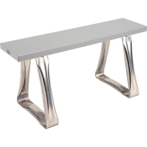Global Industrial 493713 Locker Room Bench - Plastic Top with Trapezoid Legs - Gray - 36 x 9.5 x 17 in.