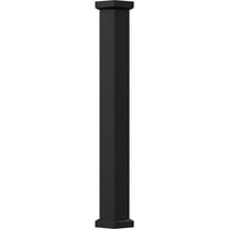 6" x 10' Endura-Aluminum Empire Style Column, Square Shaft (Load-Bearing 12,000 lbs), Non-Tapered, Textured Black Finish w/ Capital & Base