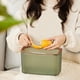 thumbnail image 5 of Cubo de basura de cocina con tapa para montar en la pared | Cubo de basura colgante para ahorrar espacio en puertas o paredes de armarios | Contenedor de plástico gris y verde para baño, sala de, 5 of 6