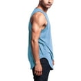 thumbnail image 2 of G-Style USA Solid Color Long Length Curved Hem Tank Top - Sky Blue - 3X-Large, 2 of 5