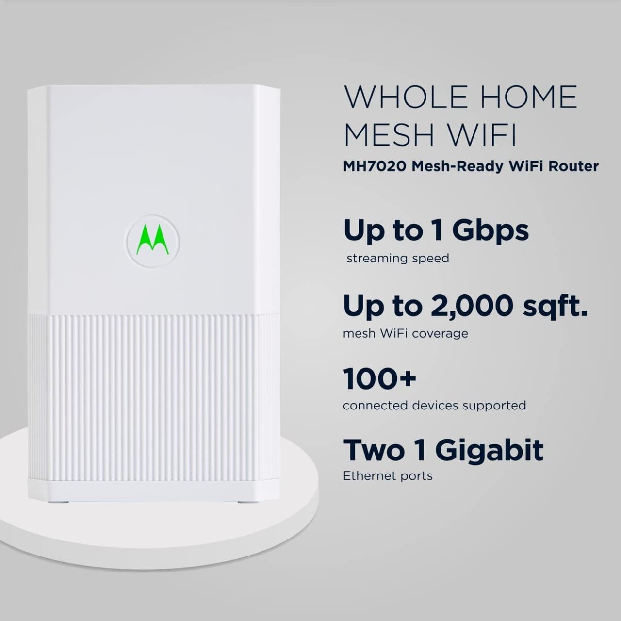 Motorola Gigabit Smart Home WiFi Router Coverage up to 2000 sq ft | WiFi Mesh System Compatible | AC2200 WiFi | Fast Setup, Security, Adblocking + Parental Controls with The Motosync app - image 2 of 7