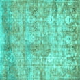 thumbnail image 1 of Ahgly Company Indoor Square Abstract Turquoise Blue Modern Area Rugs, 5' Square, 1 of 4