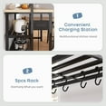 thumbnail image 6 of Juiluna 47 in Kitchen Island with Power Outlet 3 Tier Storage Baker Rack Microwave Stand Oven Shelf 5 Hooks Natural Oak Finish for Dining Living Room, 6 of 9